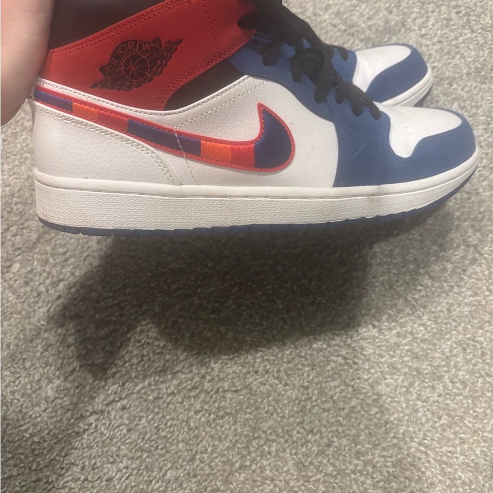 Jordan Blue and Red Sneakers Classic Design